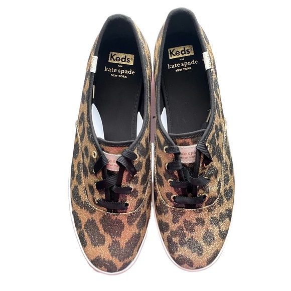 NIB Keds x Kate Spade New York Champion Glitter Leopard Sneakers - Picture 7 of 12